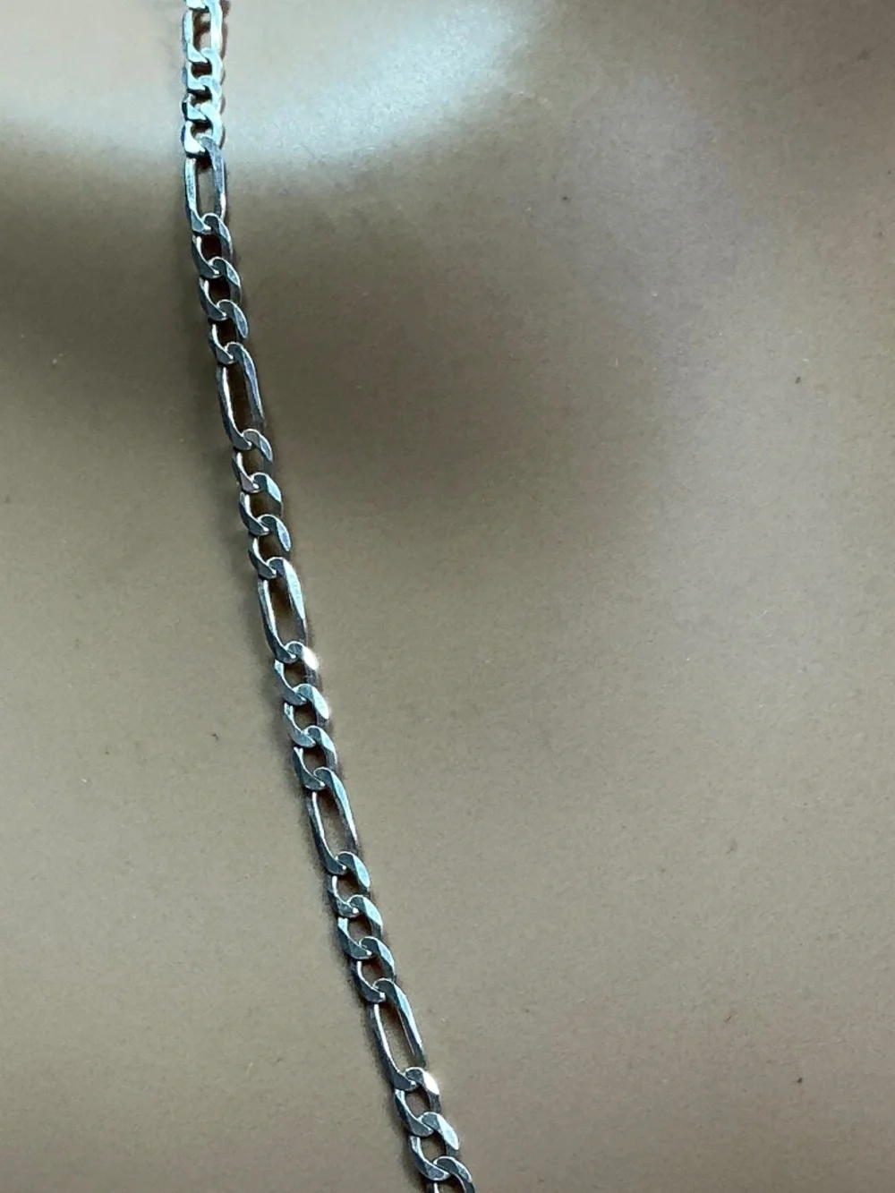 Sterling Silver Figaro Chain / Necklace.  22 inches long